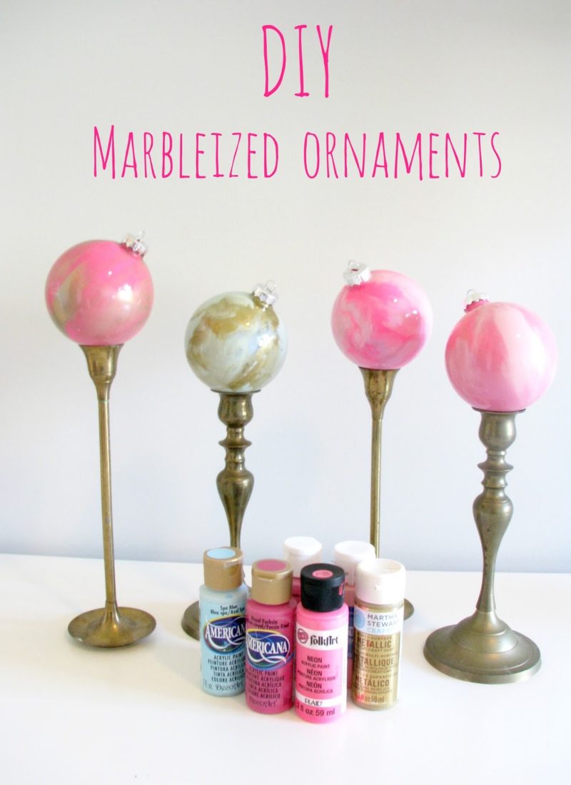 DIY Marbleized Ornaments