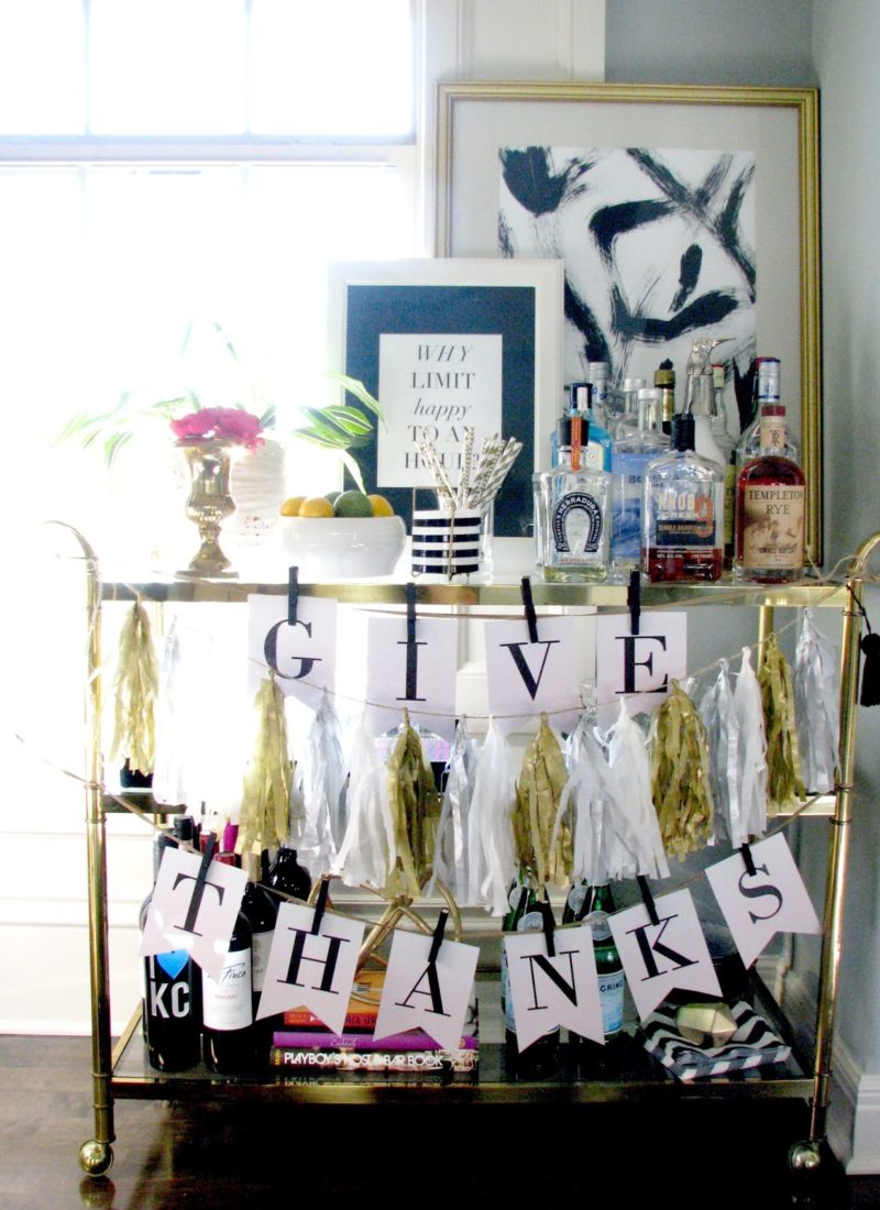 How to Decorate a Bar Cart for Thanksgiving