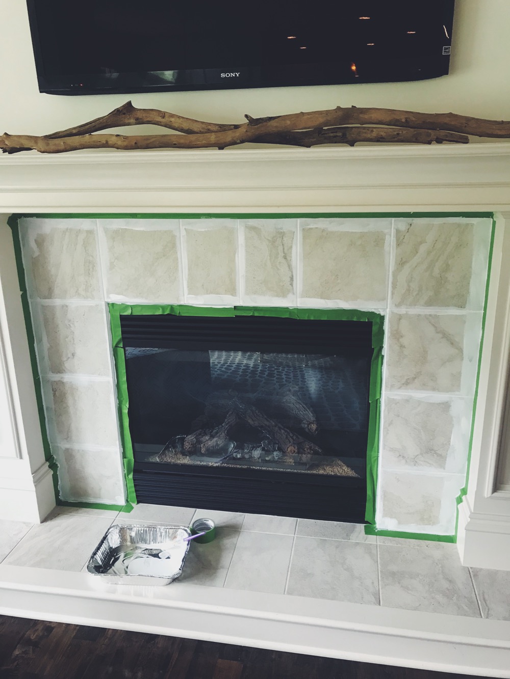 Painted Tile Around Fireplace Life, How To Paint Ceramic Tile Around A Fireplace