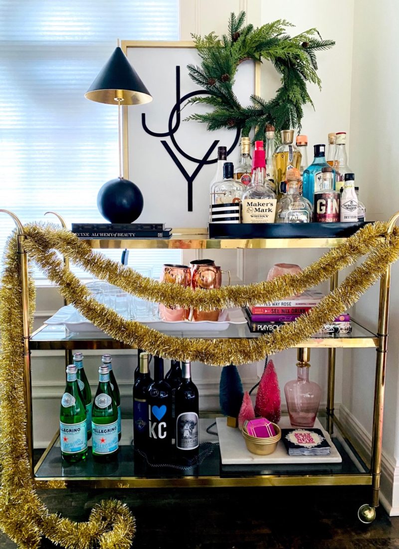 How to Style a Winter Bar Cart