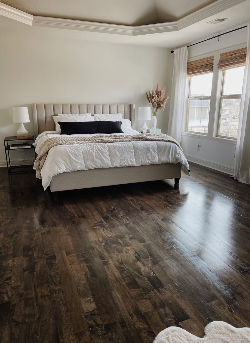 The Look of Adding Hardwood Floors in Primary Bedroom