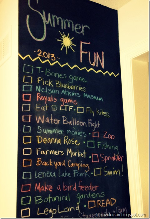 Chalkboard Summer Bucket List (2013)