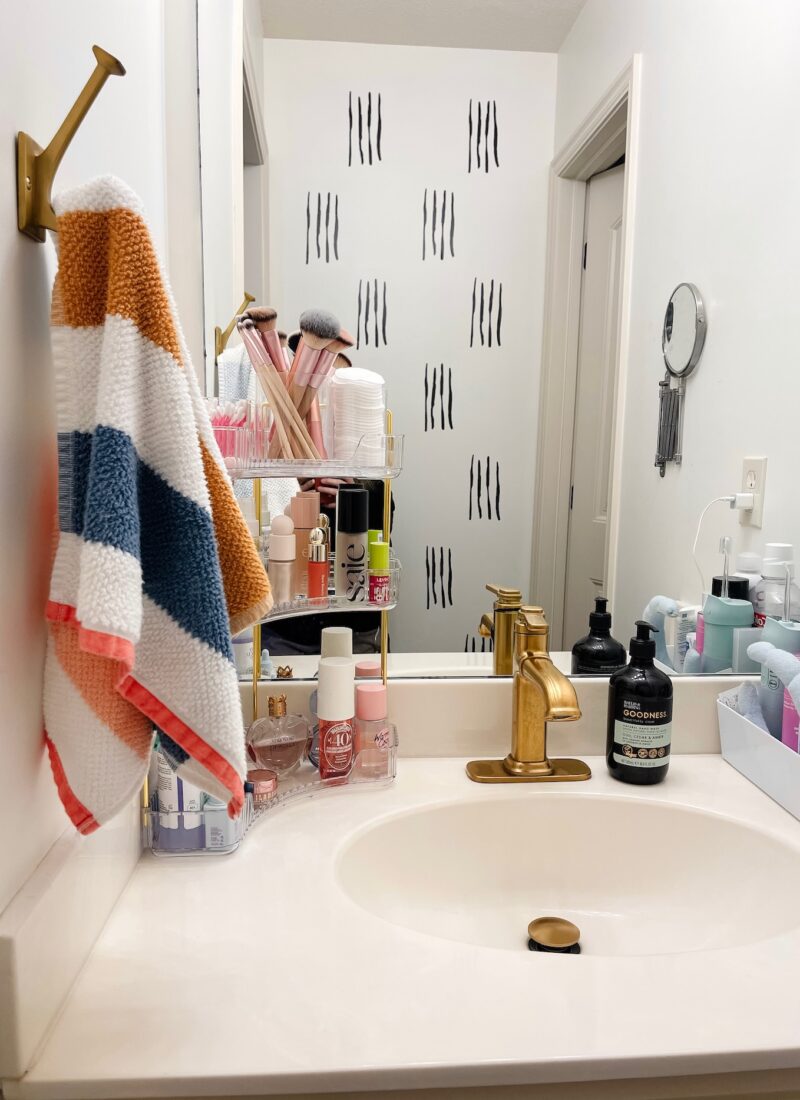 How to Add Corner Storage to a Small Bathroom Countertop