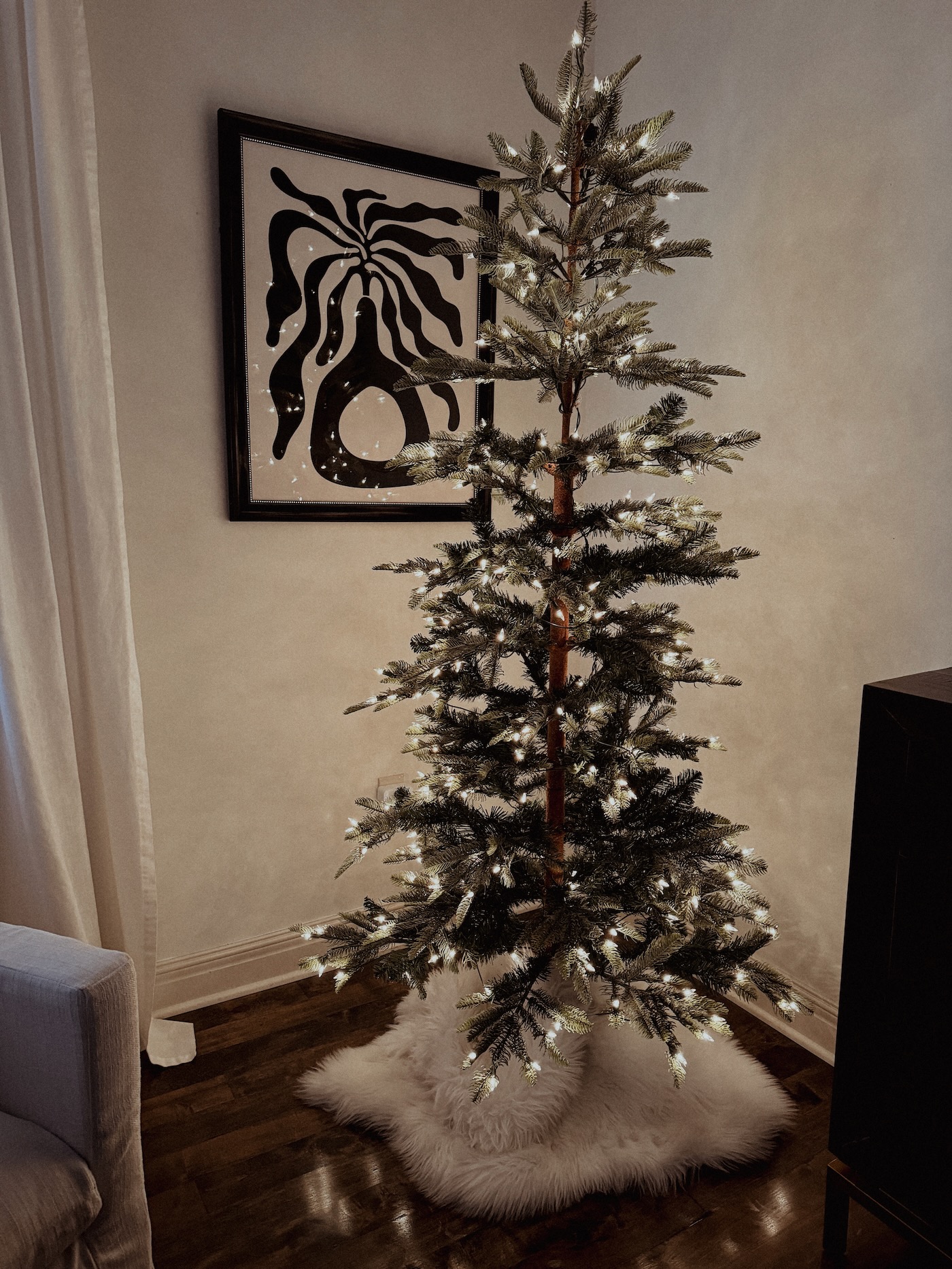 faux sparse christmas tree